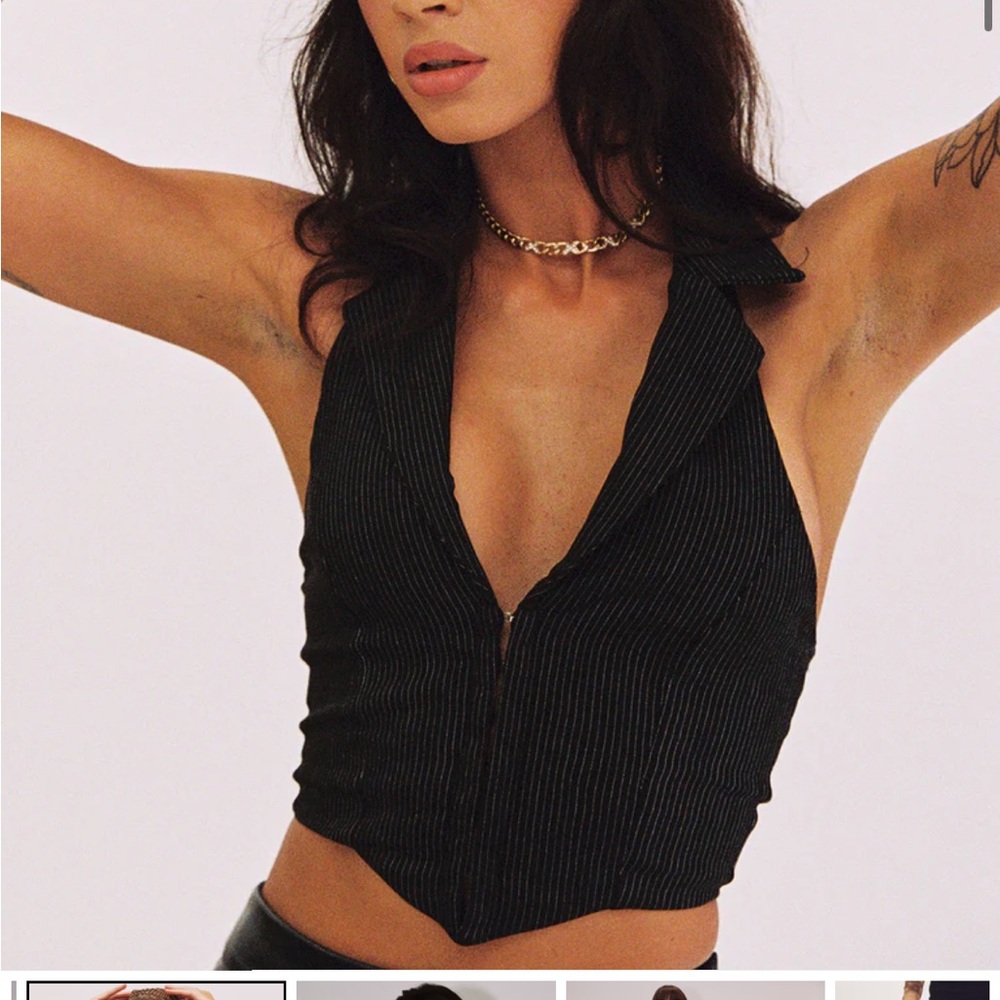 Princess Polly EVEREST VEST TOP BLACK
